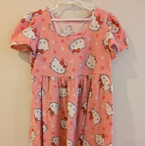 Hello Kitty Pink and White Graphic Dress Girls Size XL (14)